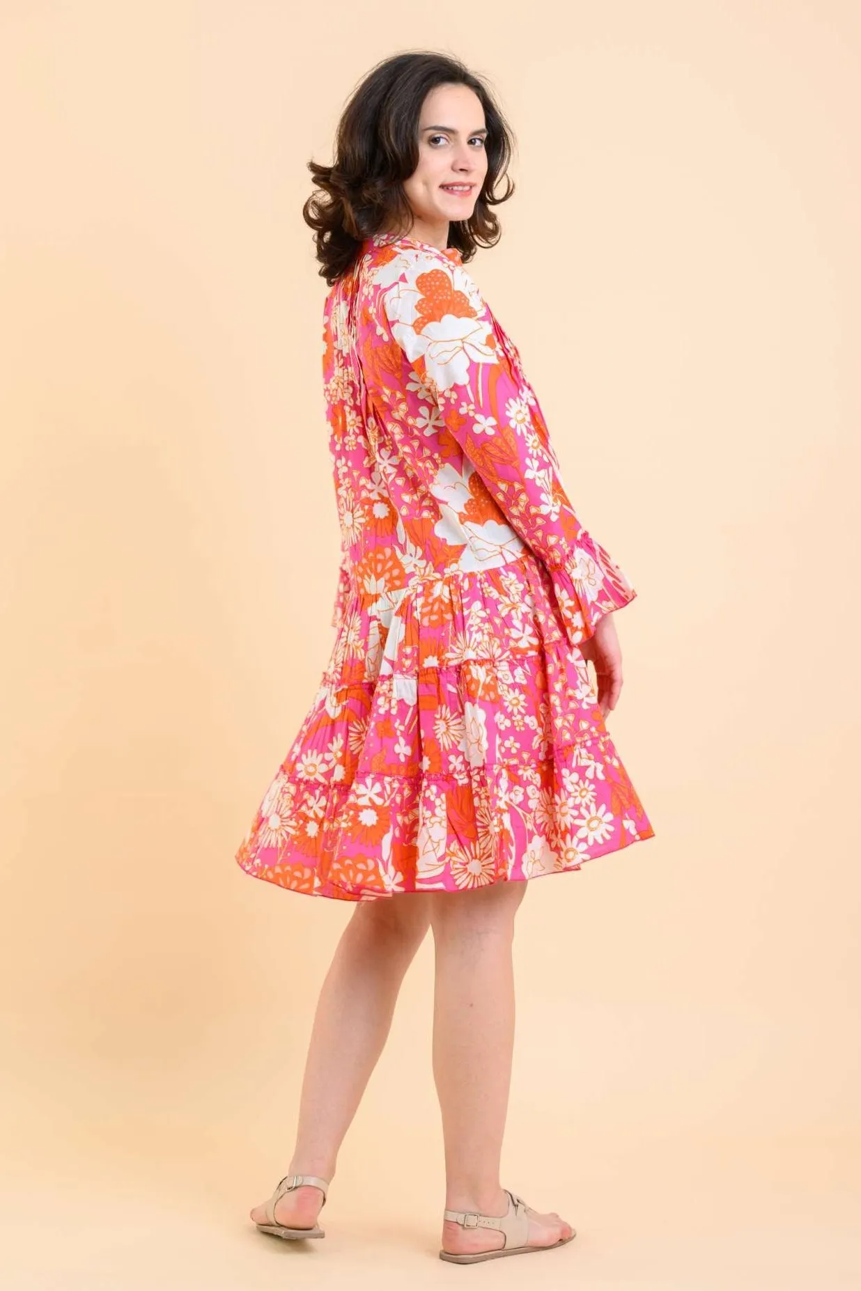 The Lobster Dress in Rory Pinks | Handprint Dream Apparel