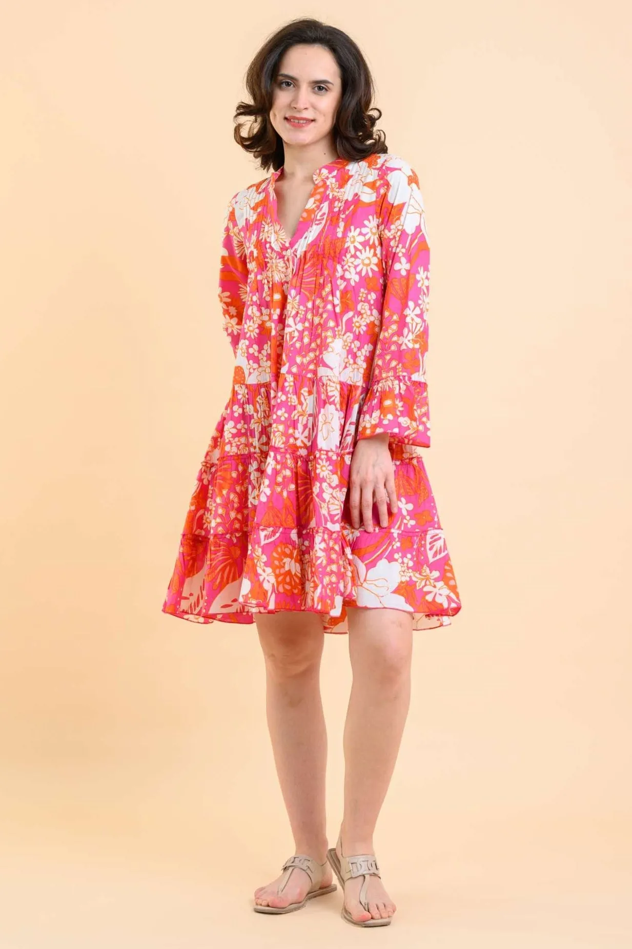 The Lobster Dress in Rory Pinks | Handprint Dream Apparel