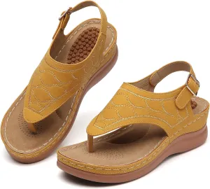 Tilocow Sandals for Women High Arch Support Flip Flops Wedge Sandals Comfortable Beach Shoes Dressy Summer Casual Sandals