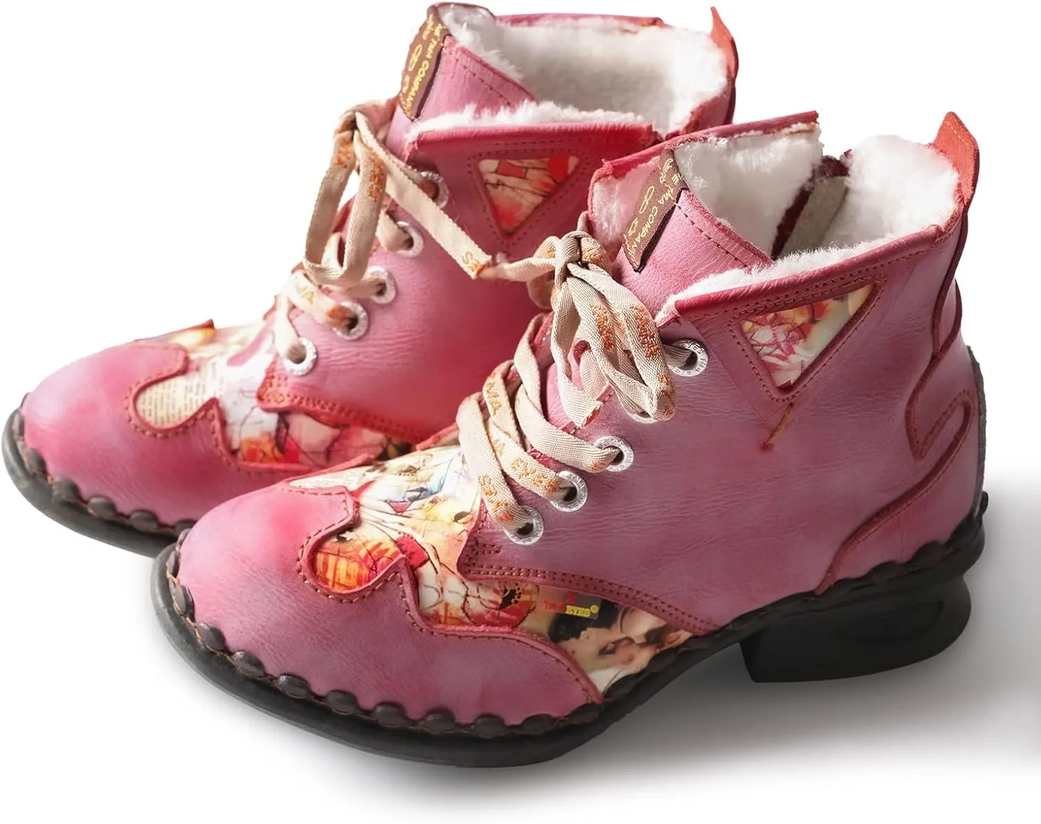 TMA EYES Women's Plush Ankle Boots Fashion and Cozy Winter Shoes with side Zipper