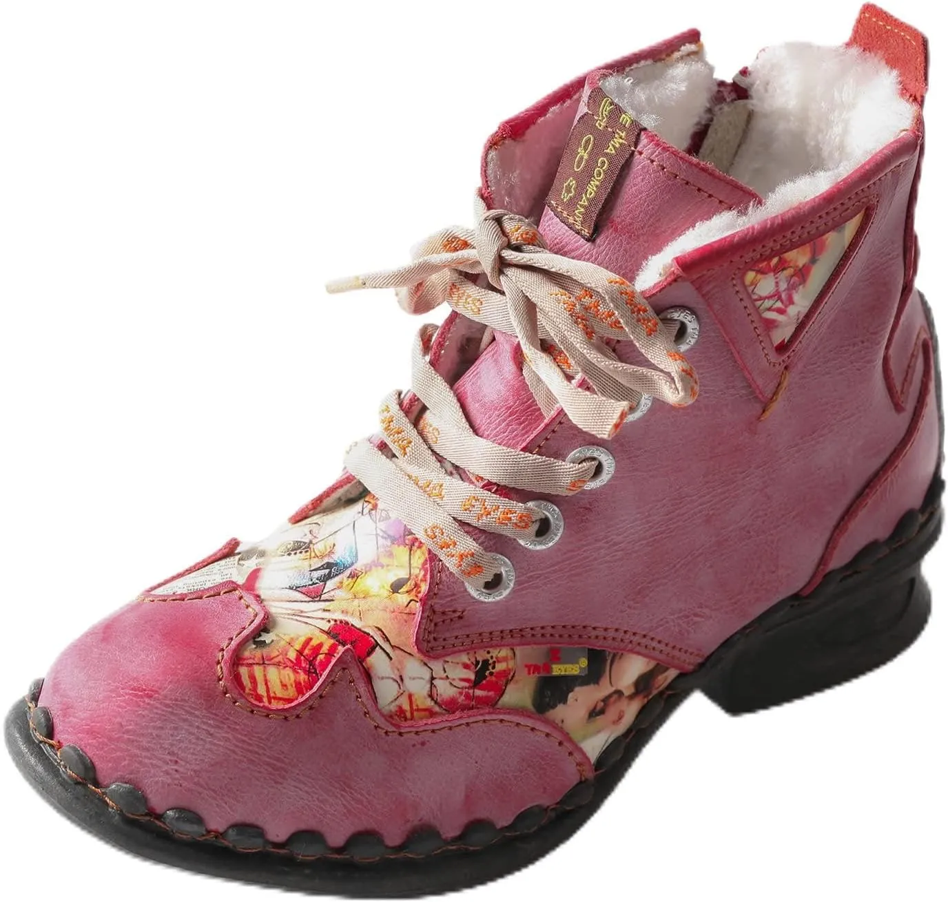 TMA EYES Women's Plush Ankle Boots Fashion and Cozy Winter Shoes with side Zipper