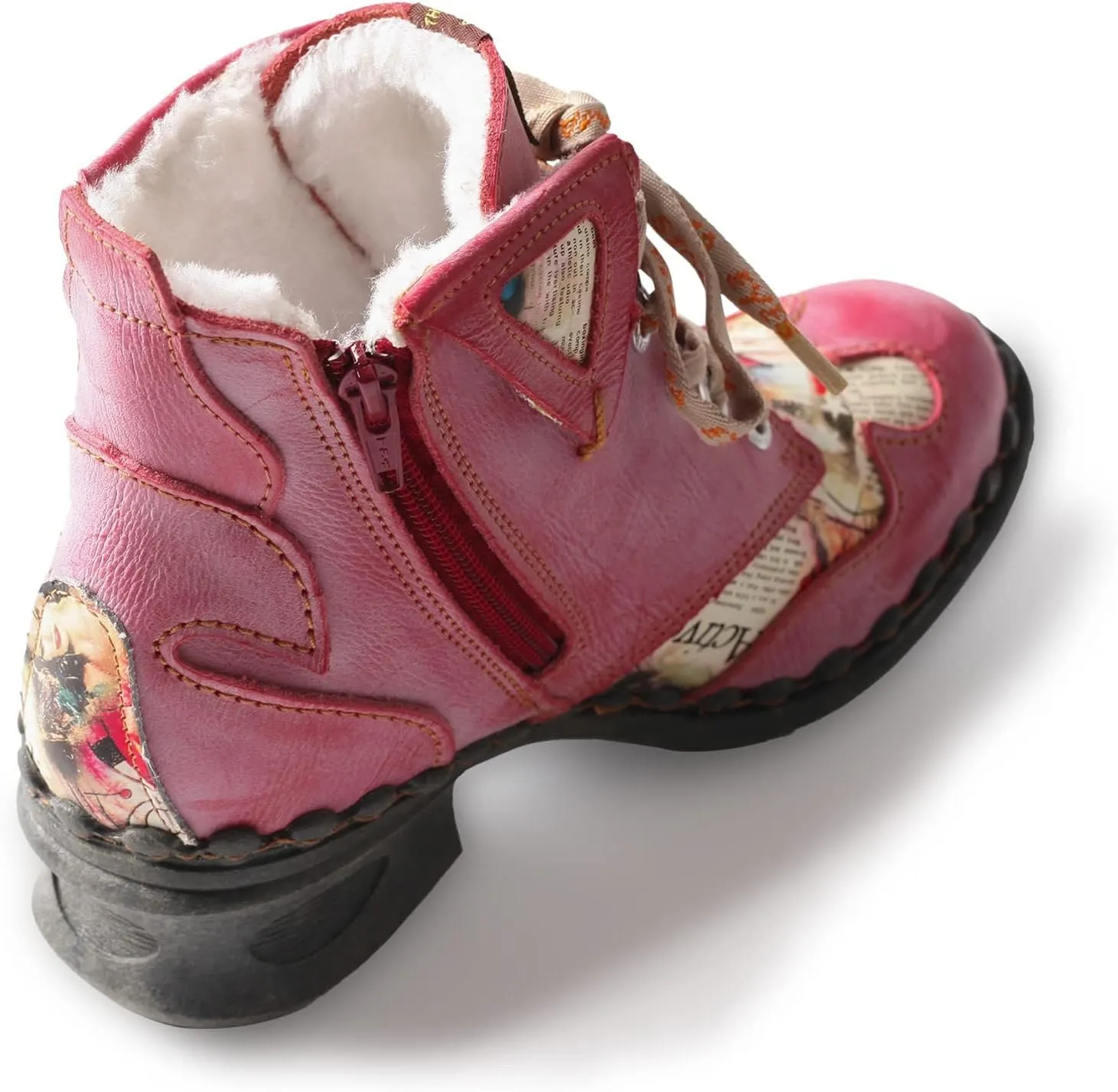 TMA EYES Women's Plush Ankle Boots Fashion and Cozy Winter Shoes with side Zipper