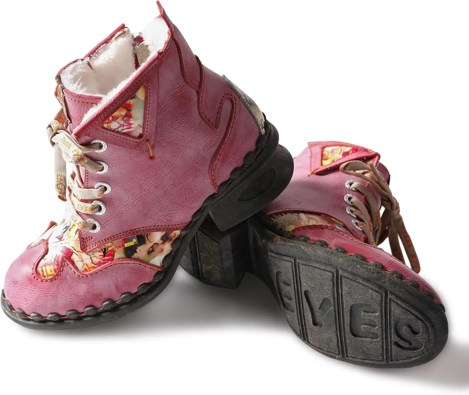 TMA EYES Women's Plush Ankle Boots Fashion and Cozy Winter Shoes with side Zipper