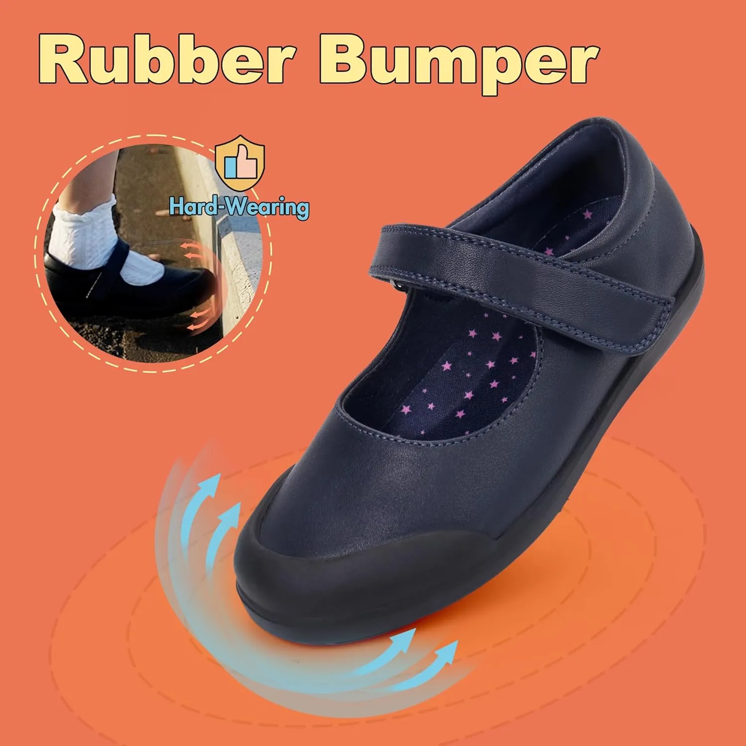 Tobfis Girl's Strap Mary Jane Flats Durable School Uniform Dress Shoes (Toddler/Little Kid/Big Kid/Youth)