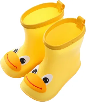 Toddler Kids Cartoon Duck Character Rain Shoes Rain Shoes Boys and Girls Water Shoes Baby Rain Boots Gender Neutral Baby Shoes