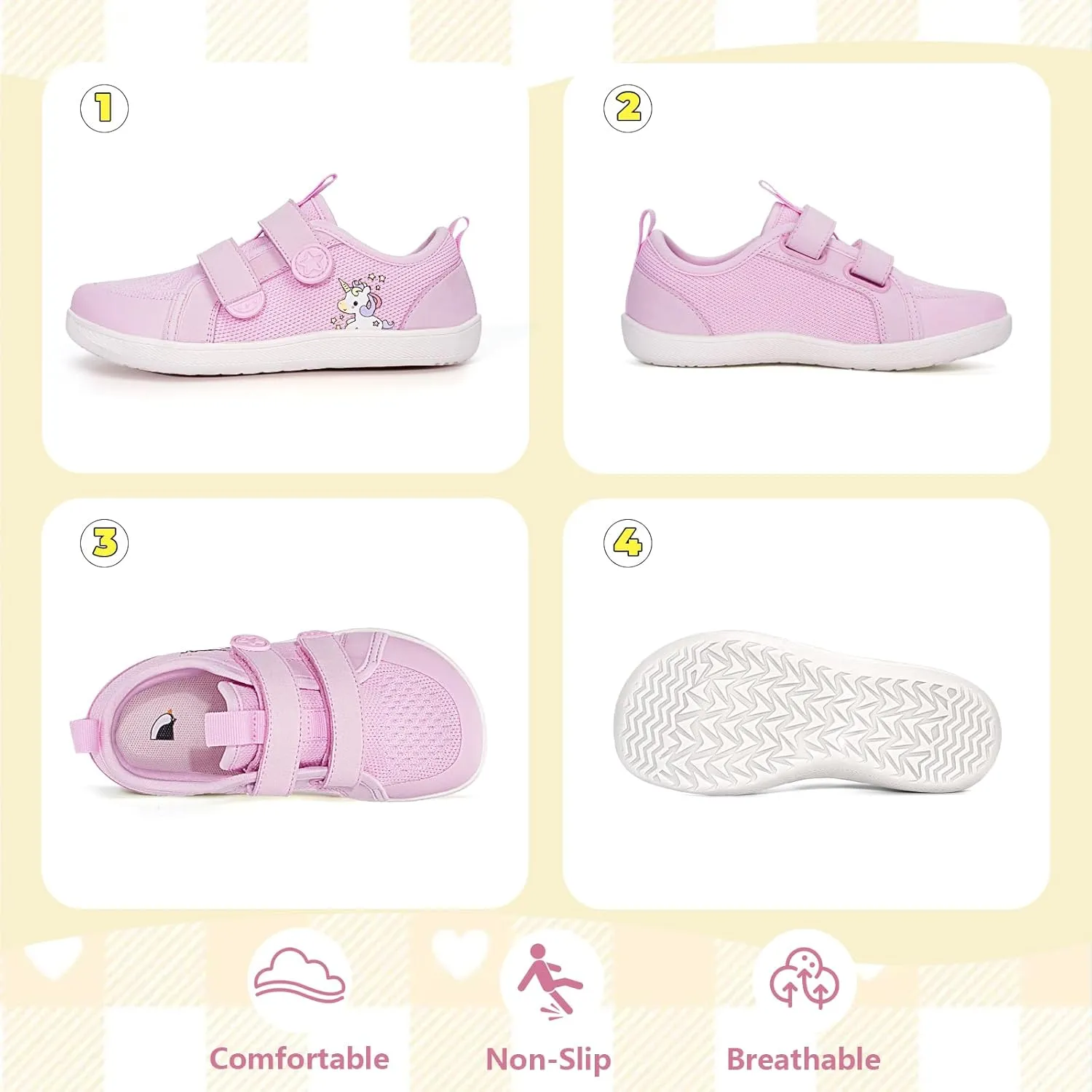 Toddler Little Kid Wide Barefoot Shoes Boys Girls Sneakers Kids Tennis Shoe Zero Drop Minimalist Non Slip Lightweight Comfortable Healthy Running Shoes