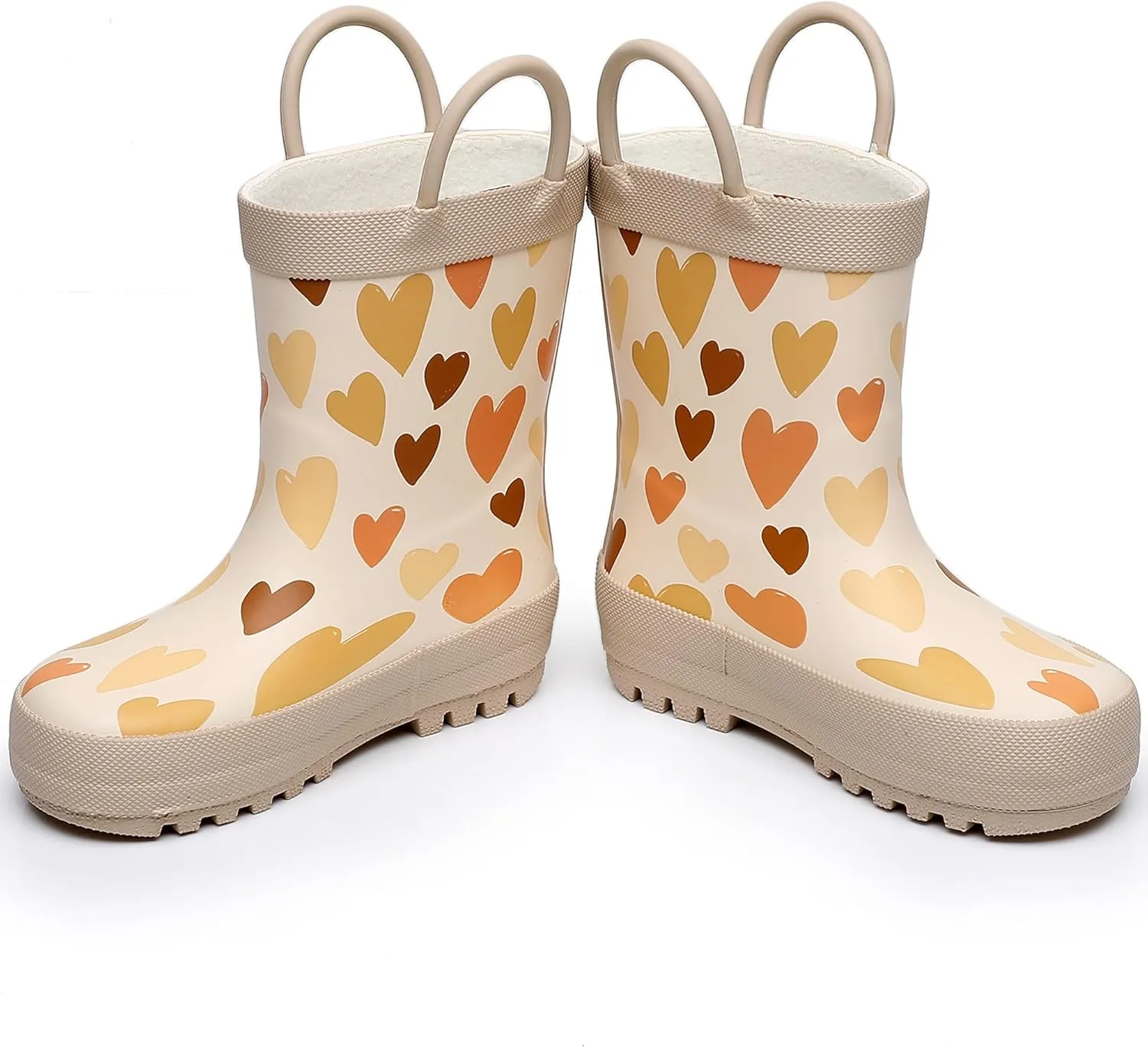 Toddler Rain Boots with Easy-On Handles, Waterproof Rubber Kids Rain Boots for Girls and Boys, in Fun Printed & Colors Unisex-Child Outdoor Rain Boots