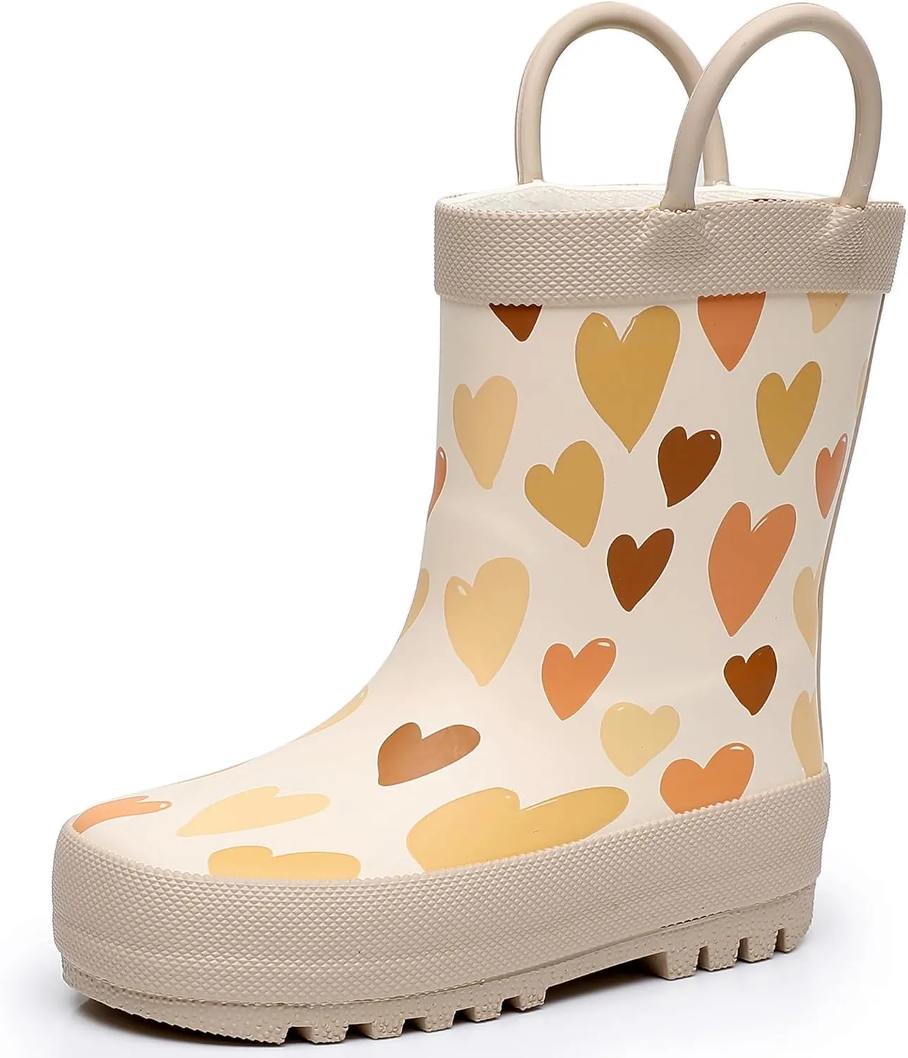 Toddler Rain Boots with Easy-On Handles, Waterproof Rubber Kids Rain Boots for Girls and Boys, in Fun Printed & Colors Unisex-Child Outdoor Rain Boots