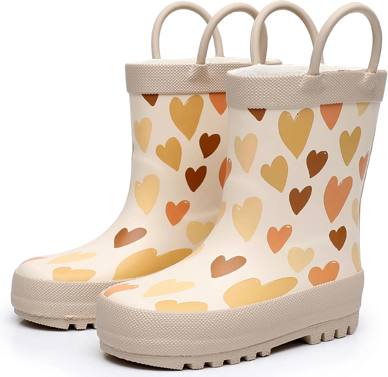 Toddler Rain Boots with Easy-On Handles, Waterproof Rubber Kids Rain Boots for Girls and Boys, in Fun Printed & Colors Unisex-Child Outdoor Rain Boots