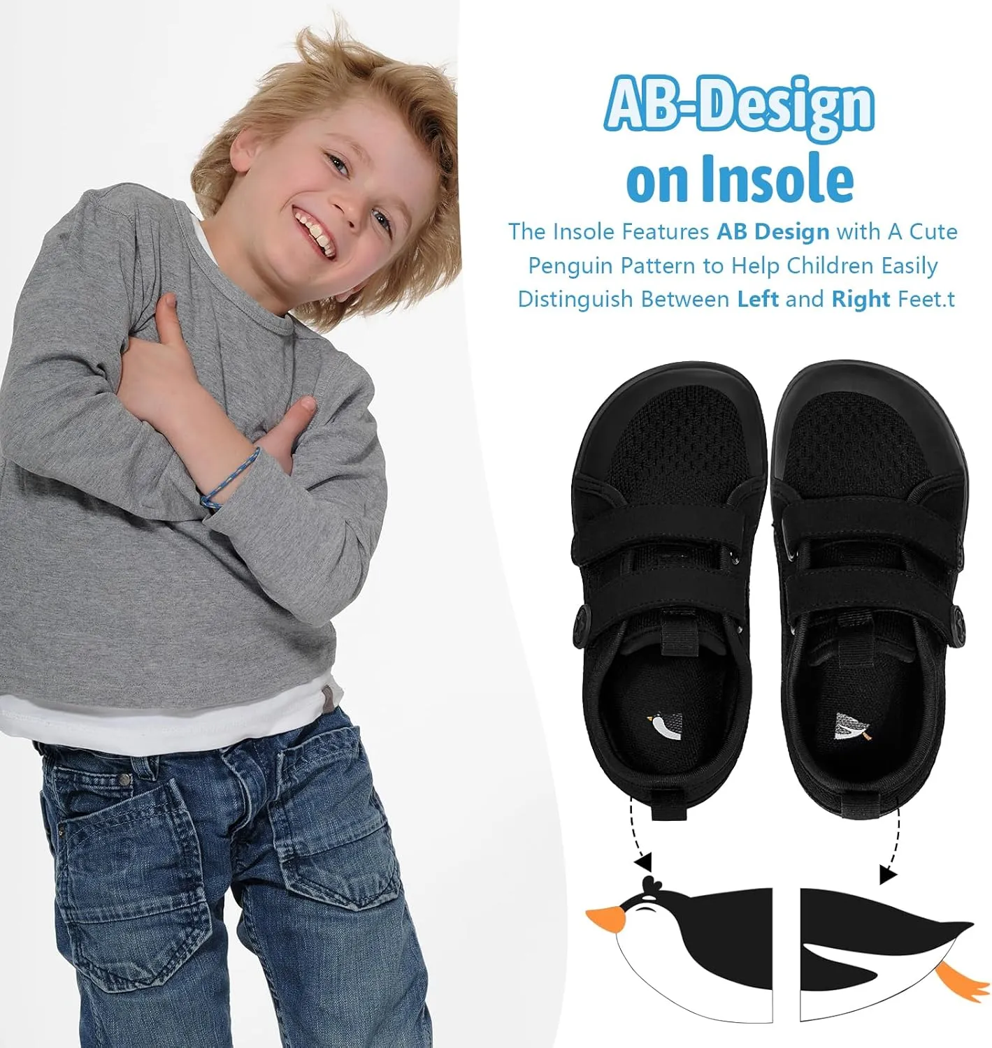 Toddler Shoes Boys Girls, Kids Wide Toe Box Barefoot Shoes Breathable Lightweight Zero Drop Non-Slip Tennis Sneakers for Toddler/Little Kid/Big Kid