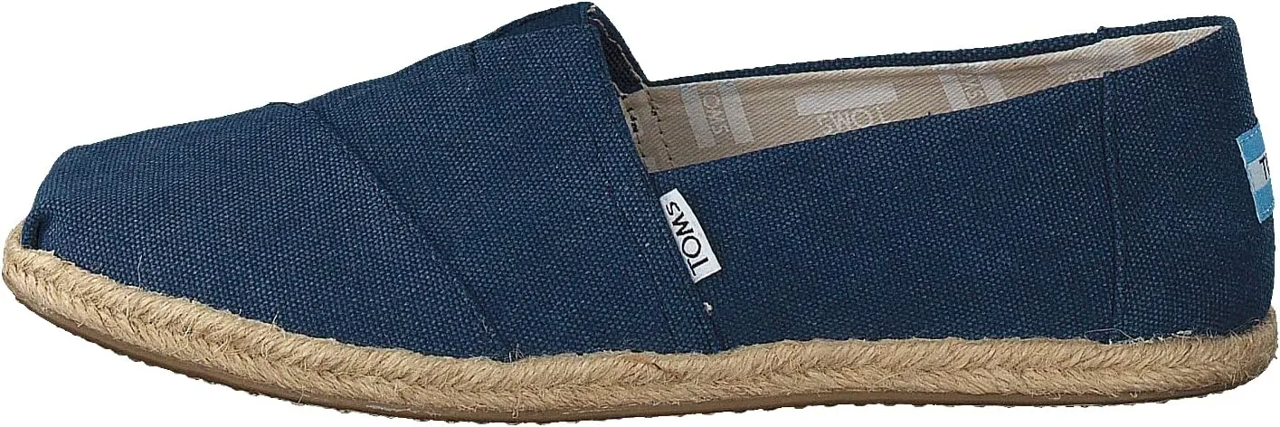 TOMS mens Seasonal Classics fashion sneakers, Navy Washed Canvas Rope Sole, 6.5 US