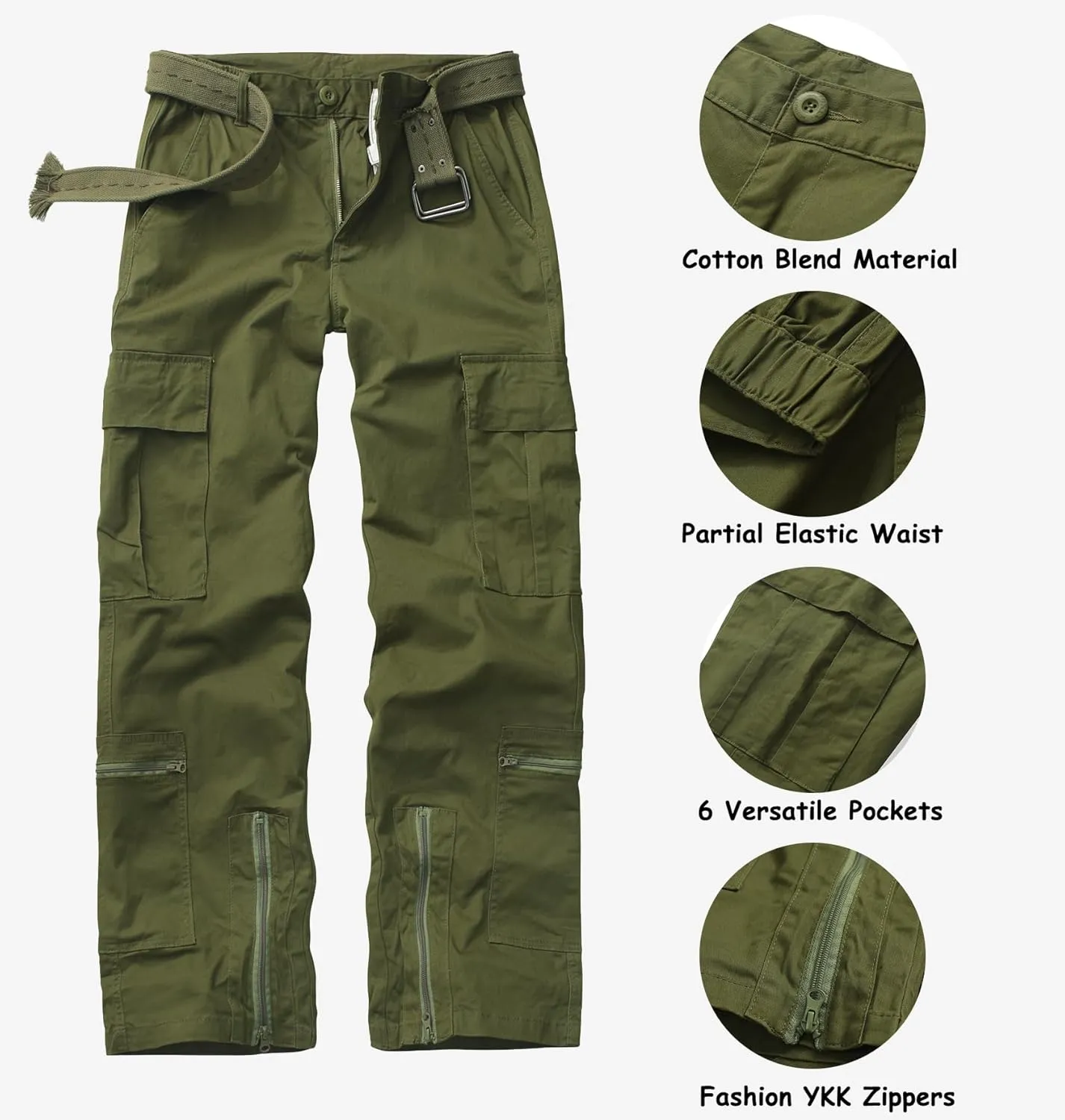 TRGPSG Womens Cargo Pants, Y2K Casual Pants Parachute Pants Relaxed Fit Streetwear with Multiple Pockets