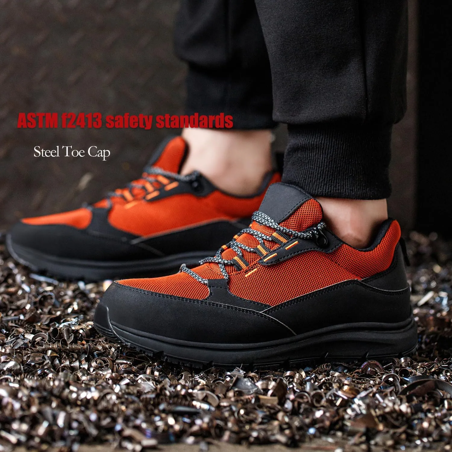 ulogu Steel Toe Shoes for Men Women丨Waterproof Lightweight Roofing Shoe丨Safety Industrial Work Sneakers