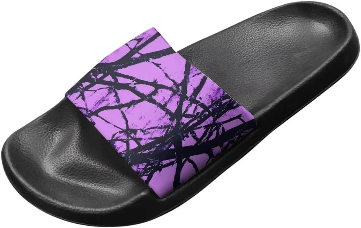 Unisex Sandals Summer Slide Flats Slippers Open Toe Pool Slides Flip-Flops EVA Sole for Women