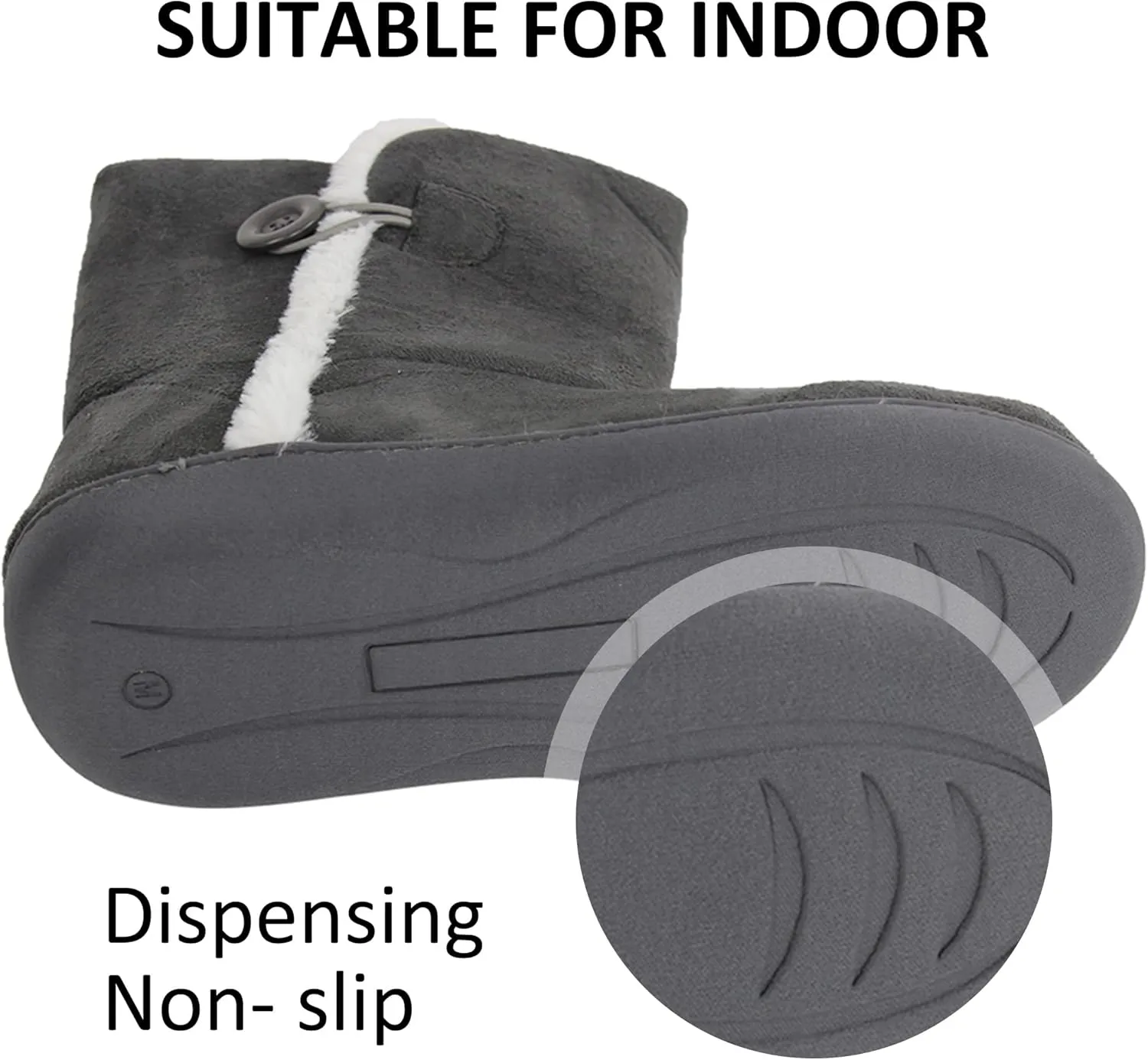 Unisex Warm Winter Memory Foam Button Slipper Boots for Women House Booties - Cozy Suede, Soft, Furry Footwear for Men