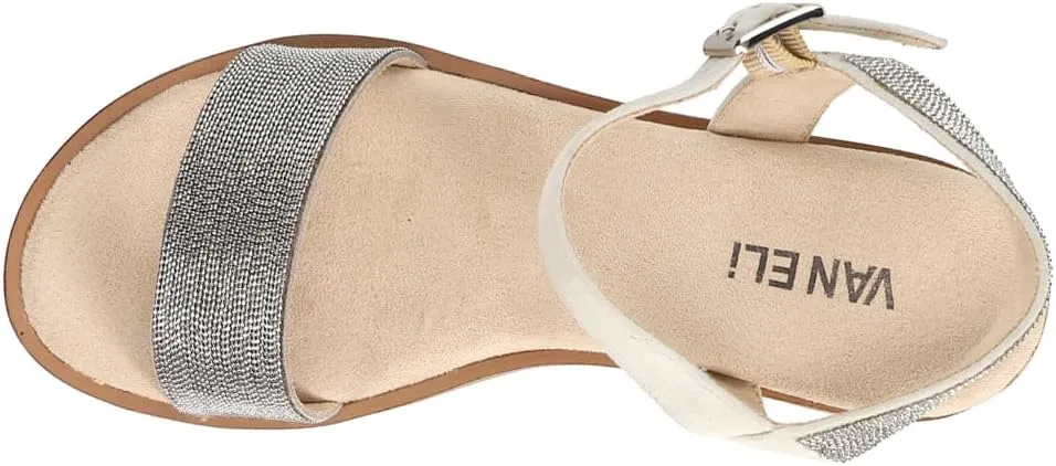 VANELi Womens Cedra Metallic Rhinestone Casual Sandals Casual Mid Heel 2-3" - Brown