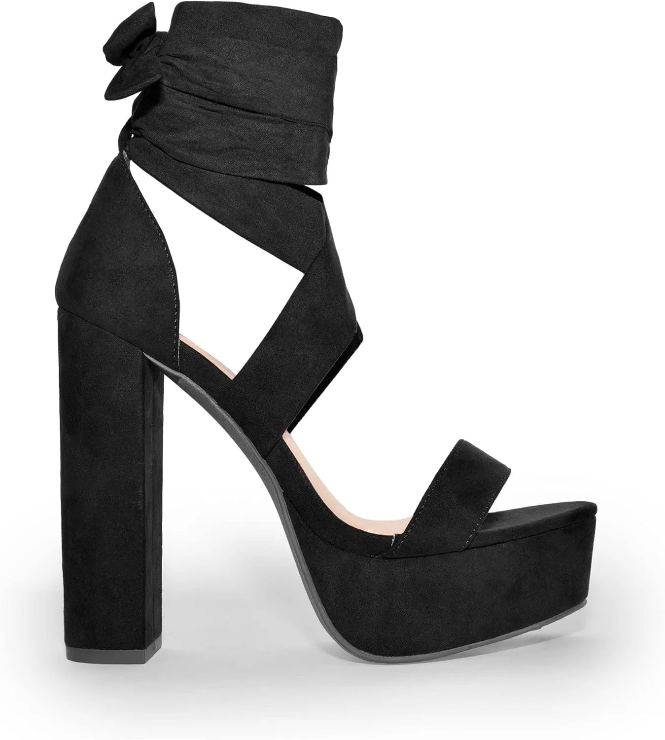 Wild Diva Women’s Lace Up Crisscross Platform Chunky Block Heel Sandals
