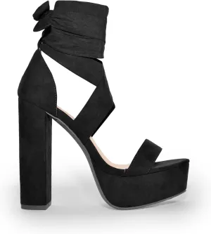 Wild Diva Women’s Lace Up Crisscross Platform Chunky Block Heel Sandals