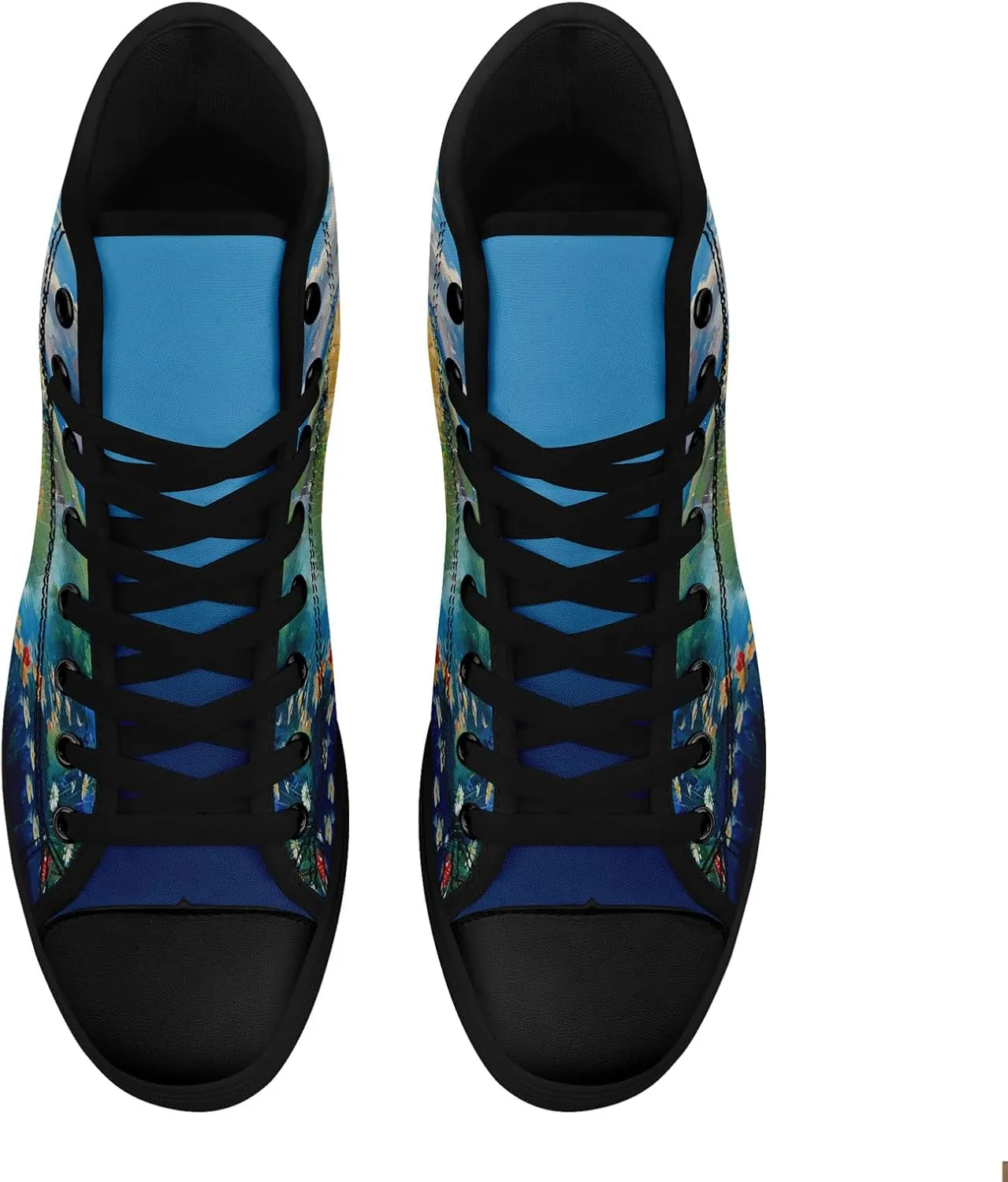 Women Fashion Floral Canvas High top Shoes Flower Lady Flat Walking Casual Shoes Comfortable and Stylish Footwear