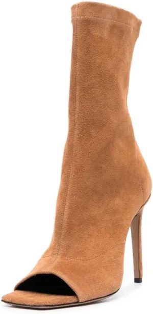 Women Fashion Open Square Toe Side Zipper Ankle Boots Stiletto High Heel Chic Prom Party Date Booties Size 4-16 US