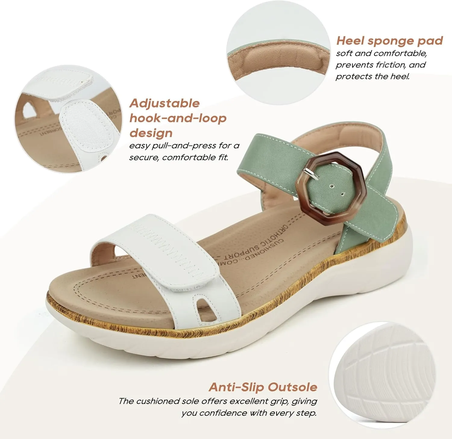 Women Orthotic Arch Support Sandals Comfortable Walking Sandals