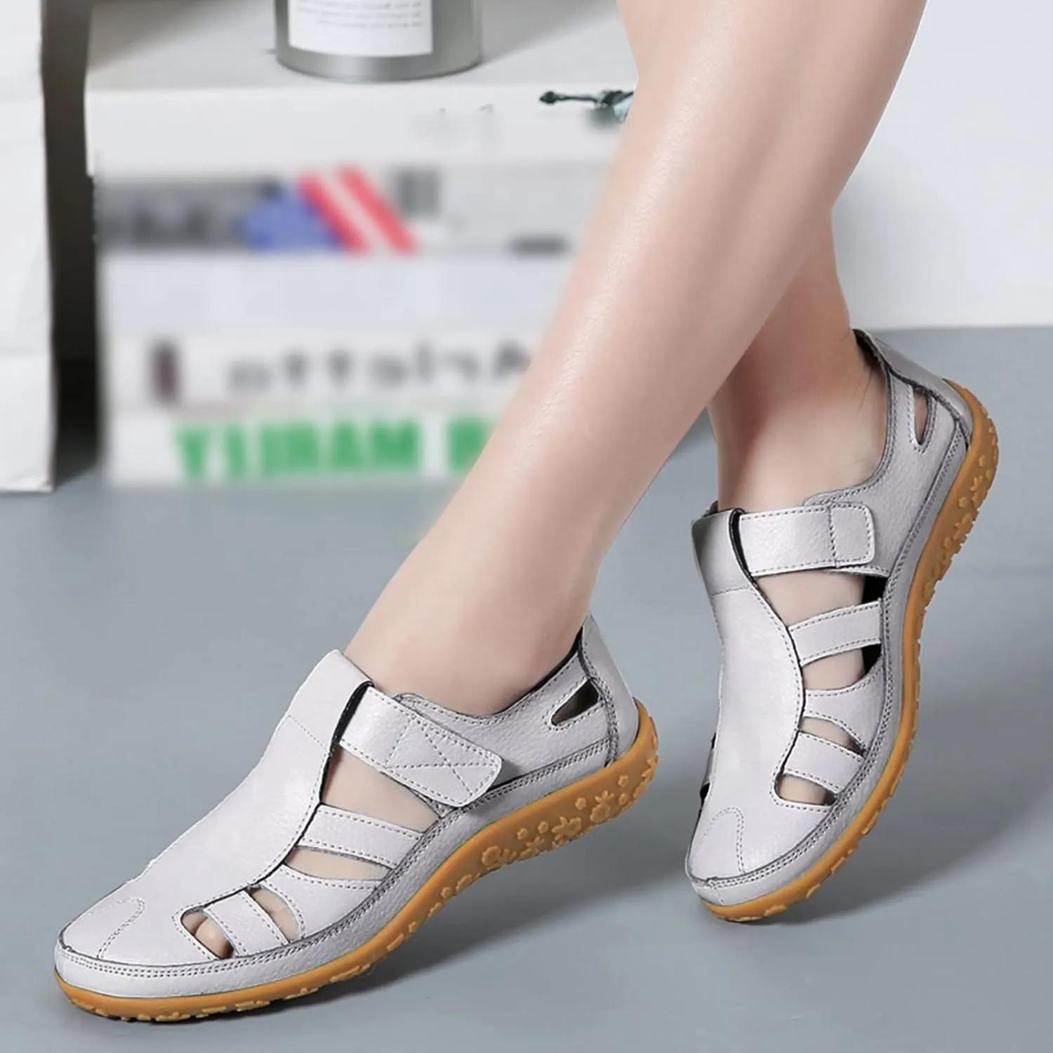 Women Wedge Closed Toe Sandals Wide Width Vintage Rubber Soft Sole Dressy Platform Running Walking Athletic Sport Clog