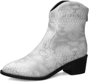 Women's Ankle Boots, Women's Artificial Snake Skin, Western Style Short Boots, Outdoor Boots
