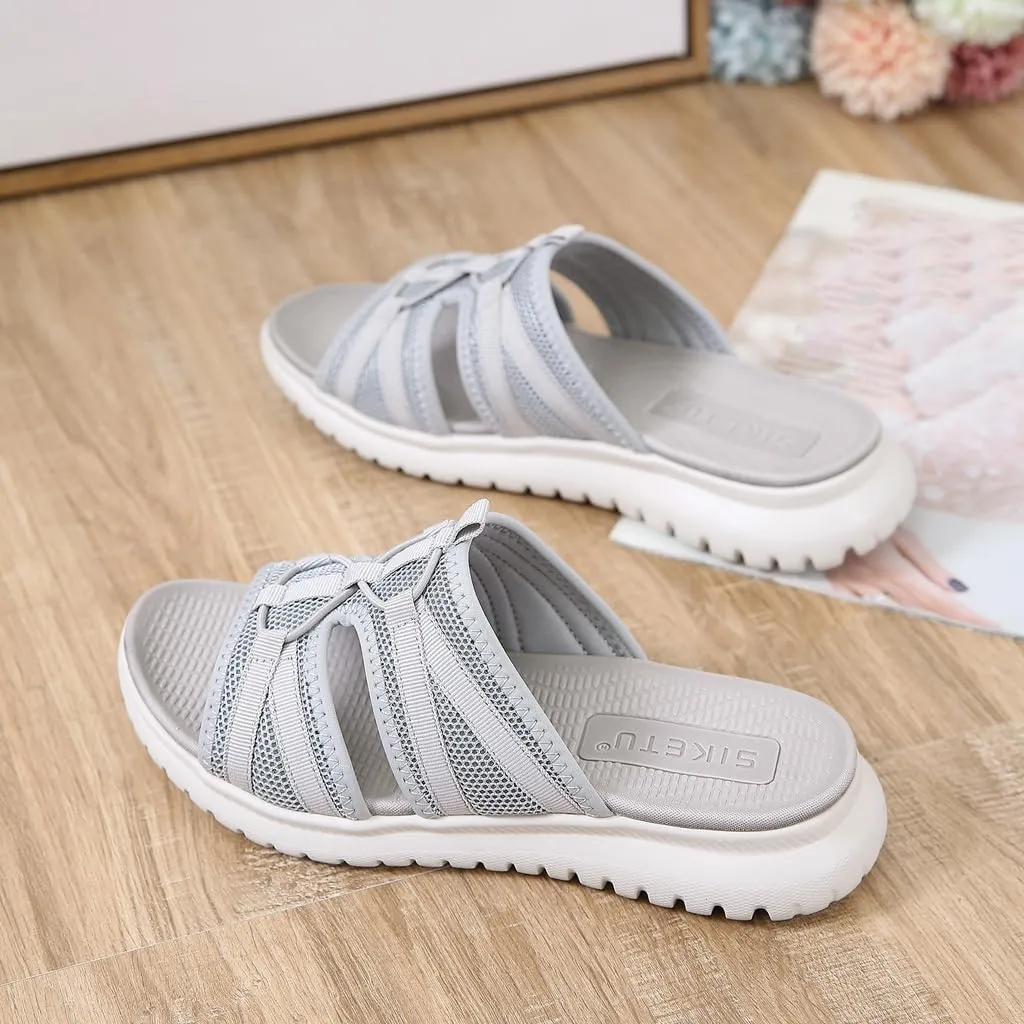 Women's Casual Walking Sports Athletic Slide Sandals Comfortable Slip On Yoga Mat Outdoor Lightweight Summer Beach Slippers