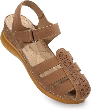 Women's Closed Toe Wedge Sandals - Dressy Summer Fisherman Sandals Comfortable
