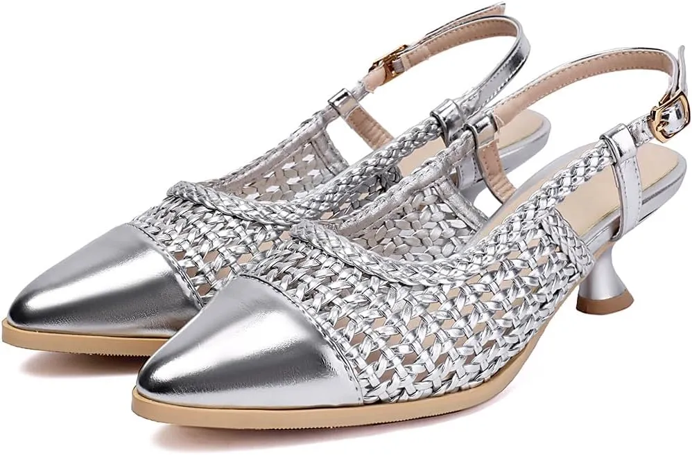 Women's Comfortable Woven Sandals - Black Breathable Design Metal Buckle Lightweight Shoes for Summer Travel or Casual Wear for Summer or Casual Outfits Shoes for Women