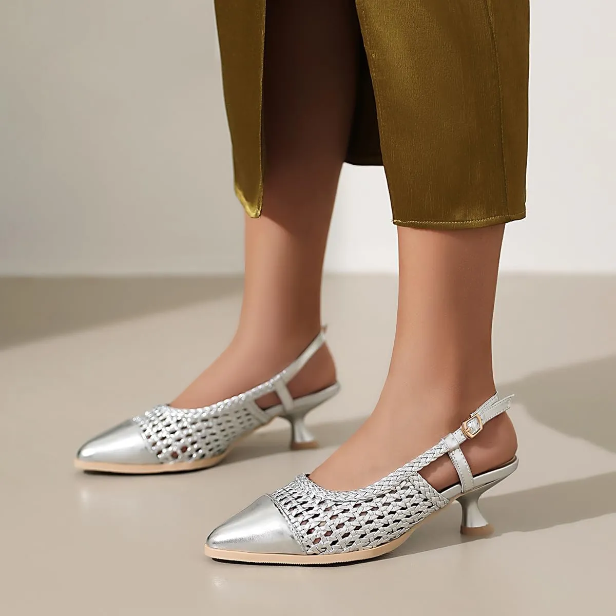 Women's Comfortable Woven Sandals - Black Breathable Design Metal Buckle Lightweight Shoes for Summer Travel or Casual Wear for Summer or Casual Outfits Shoes for Women