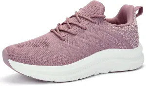 Women's Cushioning Running Shoes - Slip on Memory Foam Comfortable Walking Tennis Sneakers Ladies Athletic Gym Workout Sport Jogging Shoe Lightweight