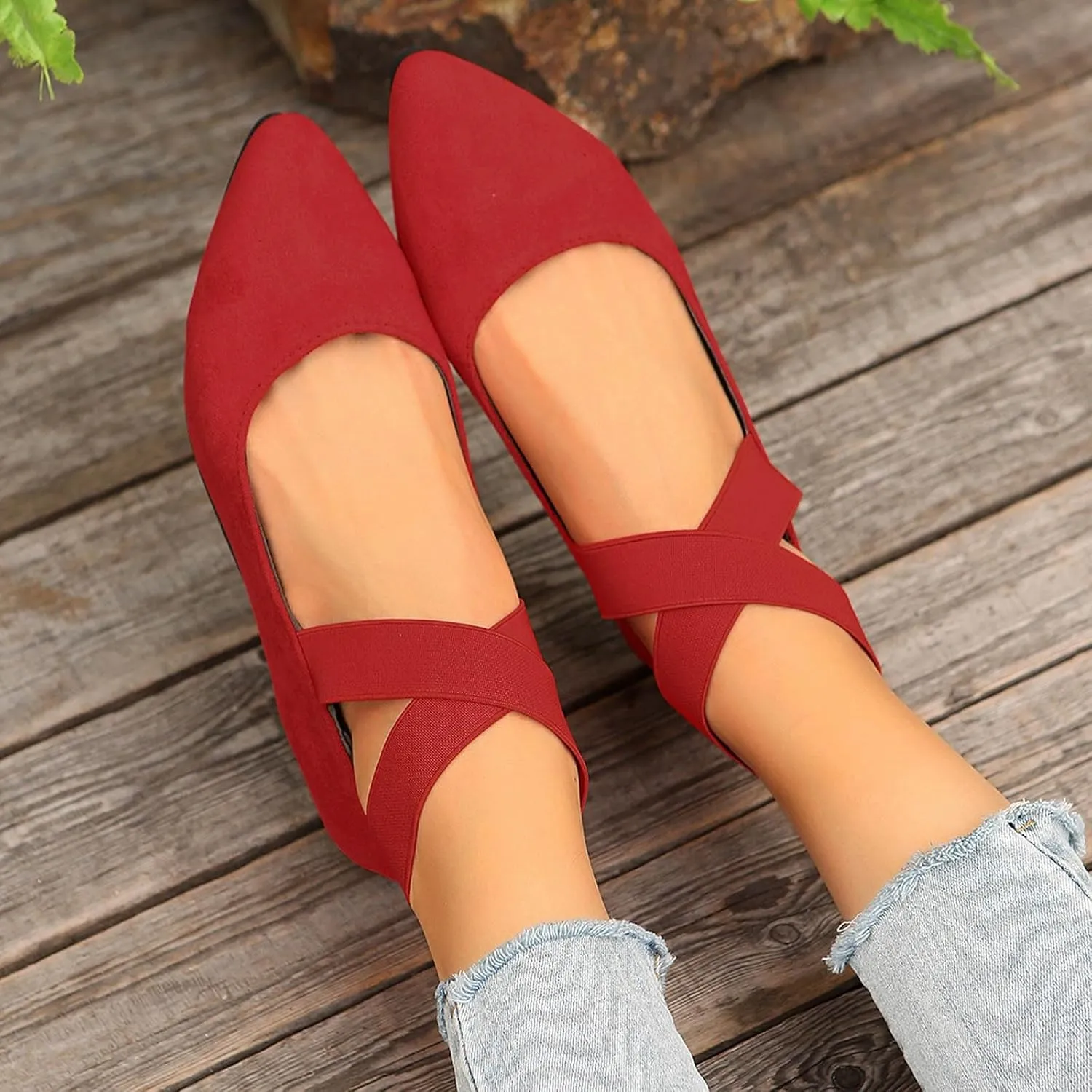 Womens Flats Comfortable Dressy Sandals Women's Dress Flats Ballet Low Wedge Round Toe Ankle Strap Casual Shoes