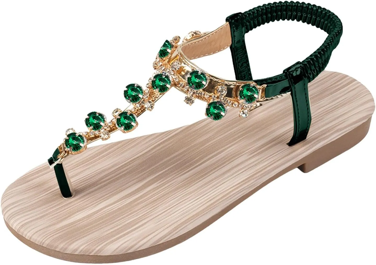 Womens Flip Flops Yoga Mat Comfortable Non Slip Casual Summer Beach Thong Sandals Dress Ankle Elastic Jeweled Bohemian Flats