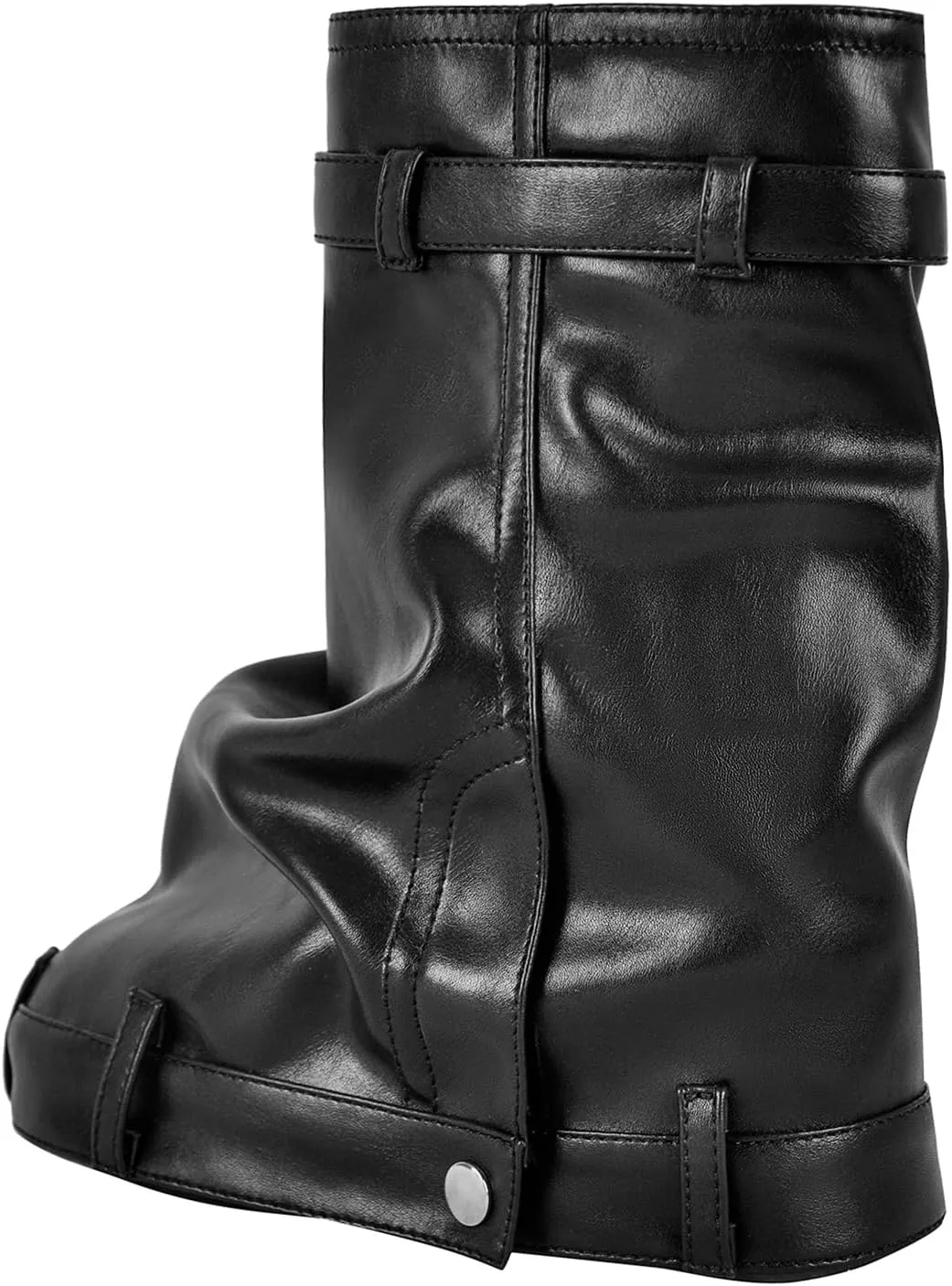 Women's Fold Over Knee High Denim Boots with Zipper Lock