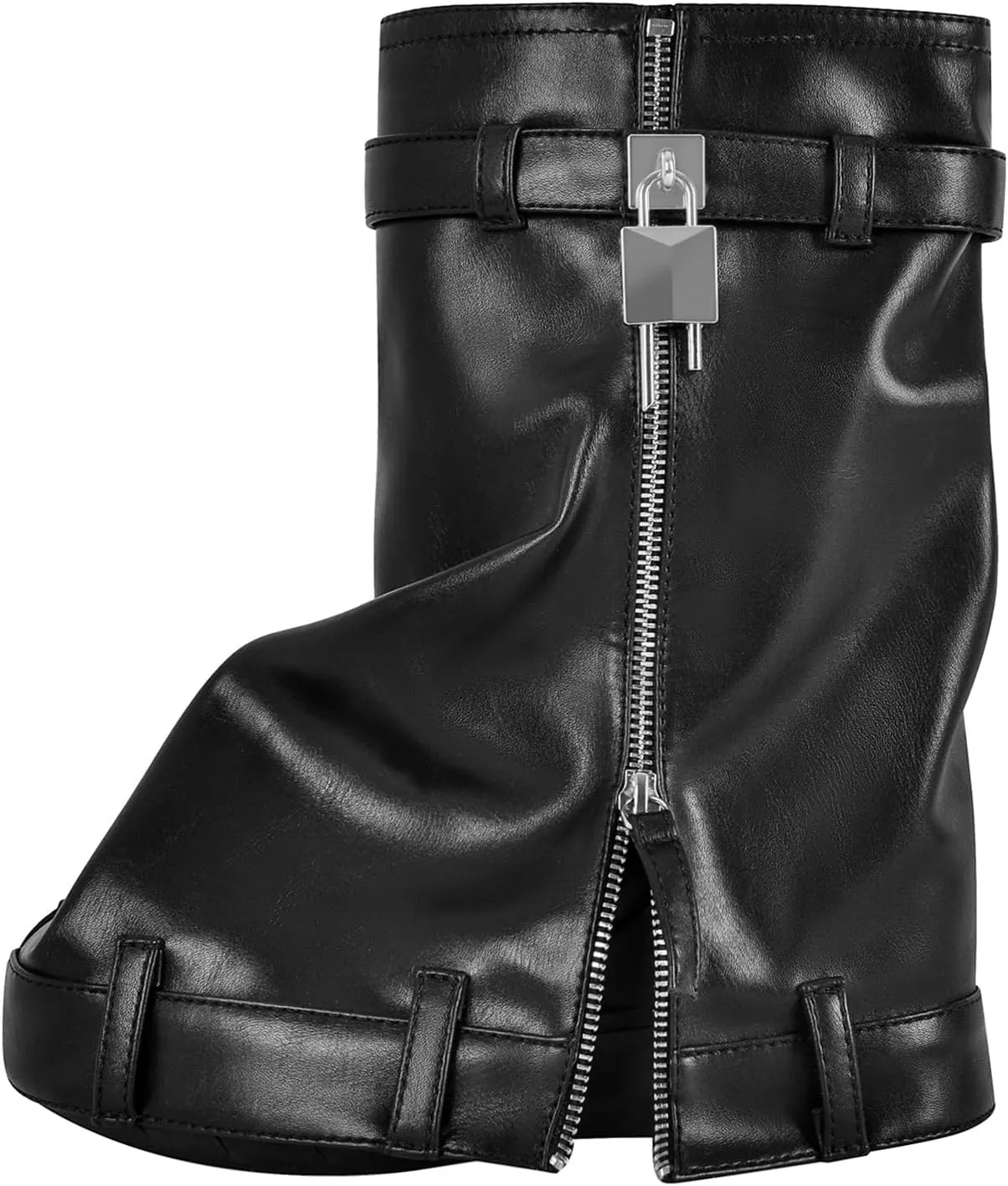 Women's Fold Over Knee High Denim Boots with Zipper Lock