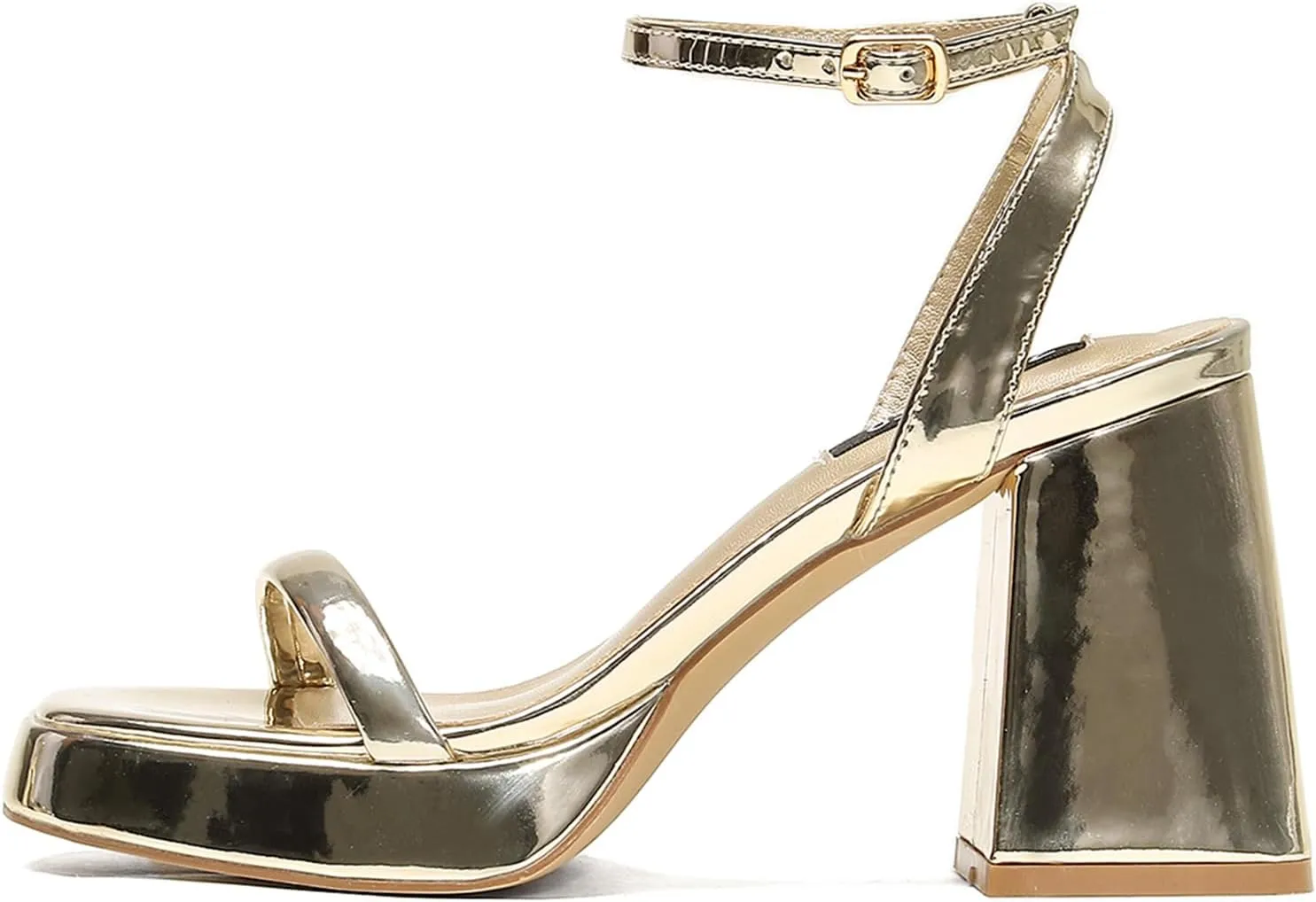Womens High Heel Platform Sandals, Chunky Block Heeled Dress Sandals Summer Sandals With Ankle Strap, Open Toe Comfortable Party Shoes
