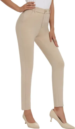 Women's High Waist Skinny Comfy Stretchy Work Pants with Pockets