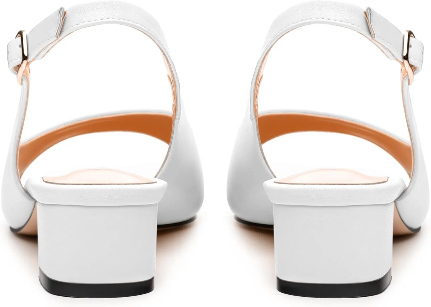 Womens Low Heel Slingbacks, Square Peep Toe Block Heel Sandals for Women, Comfort Heeled Casual Shoes