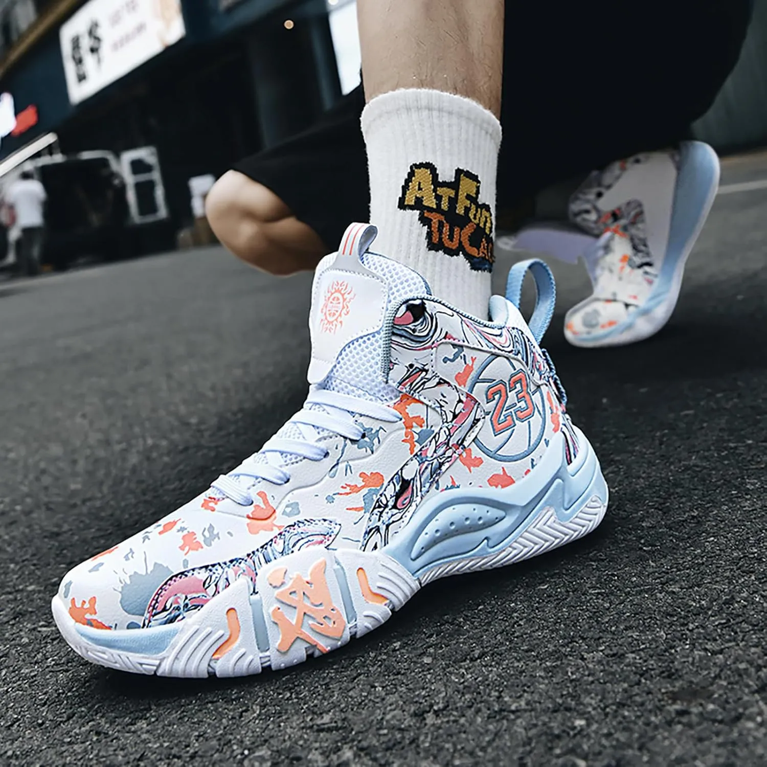 Womens Mens Basketball Shoes Breathable Comfortable Lightweight Fashion Athletic Sneakers Non Slip Outdoor Sport Shoes