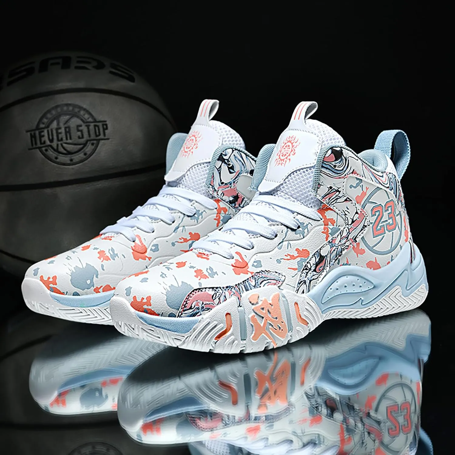Womens Mens Basketball Shoes Breathable Comfortable Lightweight Fashion Athletic Sneakers Non Slip Outdoor Sport Shoes