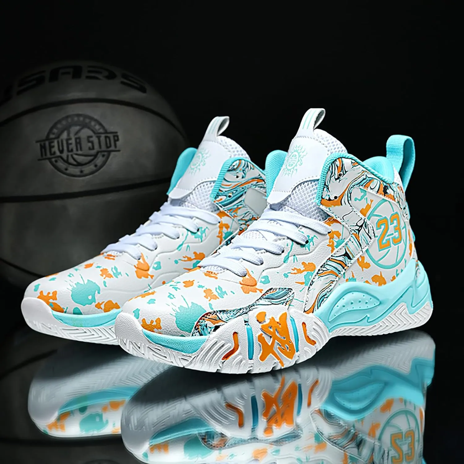 Womens Mens Basketball Shoes Breathable Comfortable Lightweight Fashion Athletic Sneakers Non Slip Outdoor Sport Shoes