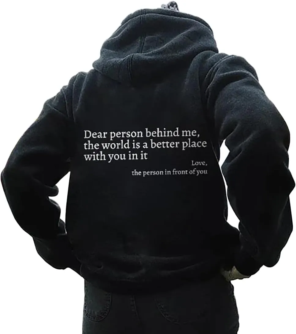 Womens Oversized You Are Enough Hoodie Dear Person Behind Me Sweatshirt Personalized Hoodie Loose Trendy Pullover
