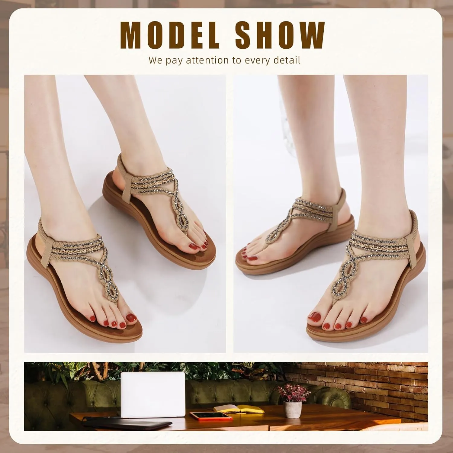 Womens Sandals Comfortable Dressy with Elastic Ankle Strap