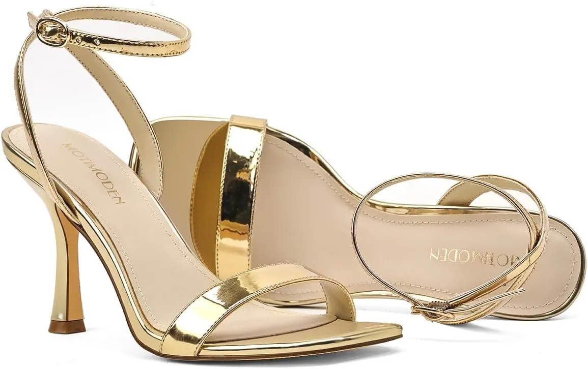 Women's Sandals Open Square Toe Sandals Ankle Strap High Kitten Heels Stilettos Square Open Toe Dressy Sexy Shoes for Women Chic Heeled Sandals