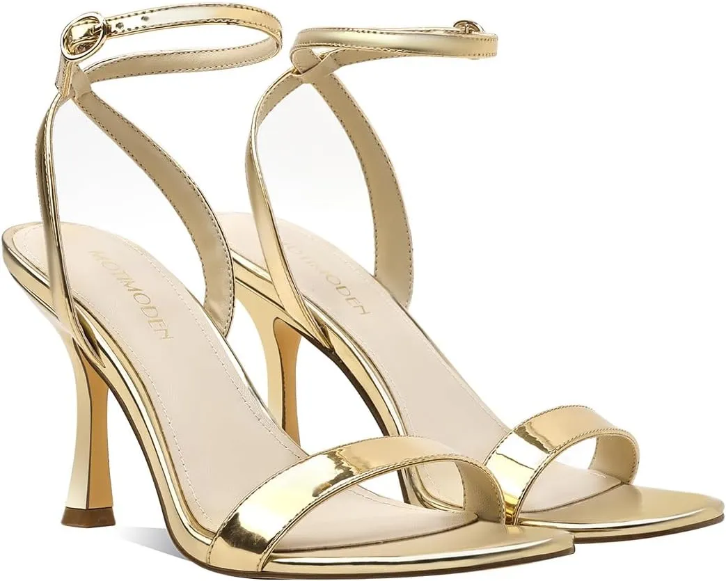 Women's Sandals Open Square Toe Sandals Ankle Strap High Kitten Heels Stilettos Square Open Toe Dressy Sexy Shoes for Women Chic Heeled Sandals