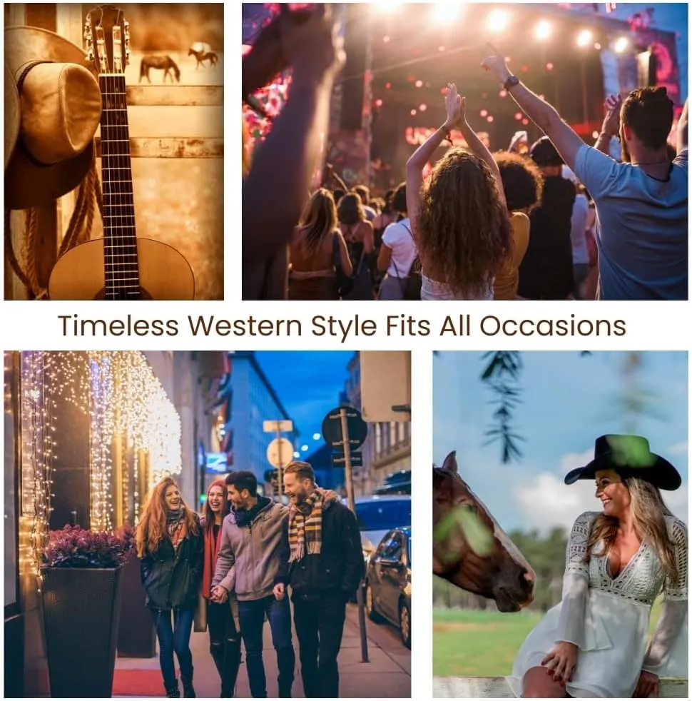 Women's Short Cowboy Boots, Wide-Calf Western Boots with Low Chunky Heel, Ankle Cowgirl Boots Dress Country Concert