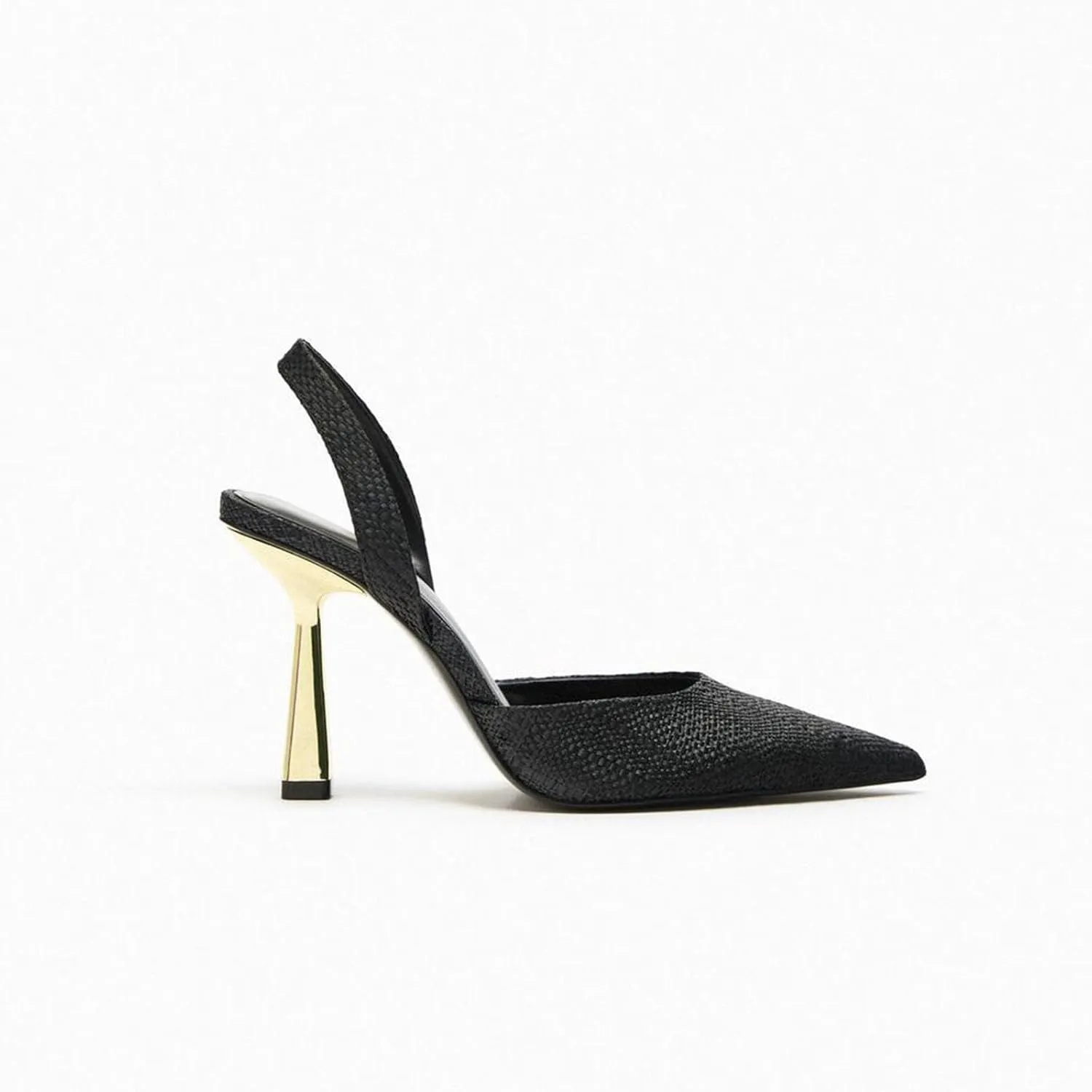 Women's Summer Shallow Mouth Pointed High Heels Metal Stiletto Closed Toe One-Strap Slingback French Sandals
