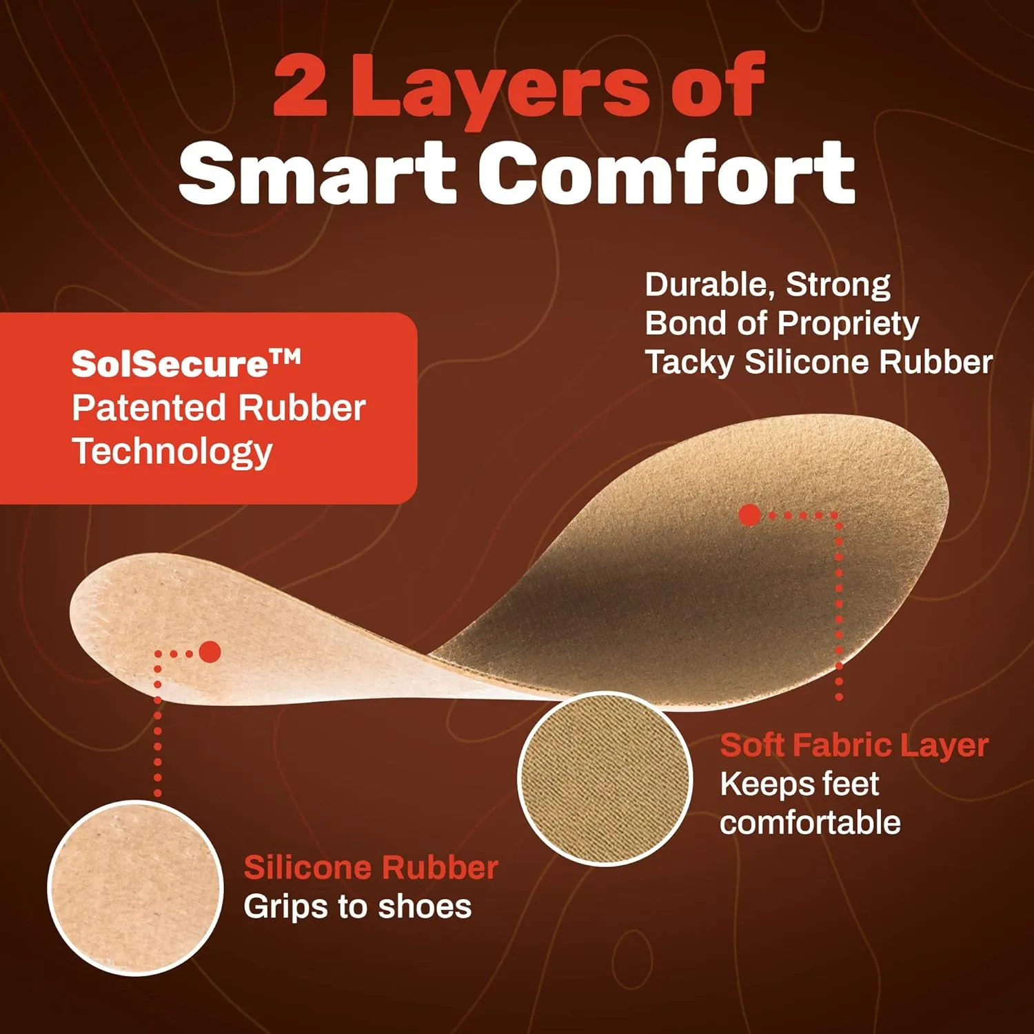 Wool Flat Shoe Insert for Sandals & Sockless Shoes, Comfortable Shoe Insoles with Sweat-Absorbent Natural Fiber & Non-Slip Silicone Grip, Wide-Cut Foot Soles for Men & Women, Brown, Size 46 - SoxsolS
