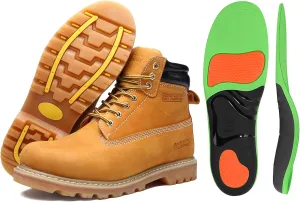 Work Boots for Men Soft Toe Goodyear Welt Construction Shoes 12, High Arch Support Orthotic Insoles Work Boots Shoes Inserts for Men and Women XL